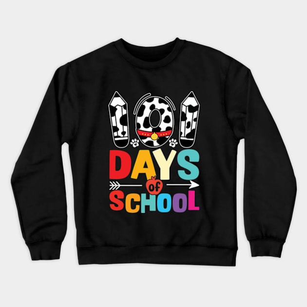 101 Days Of School Dalmatian Dog Crewneck Sweatshirt by RiseInspired